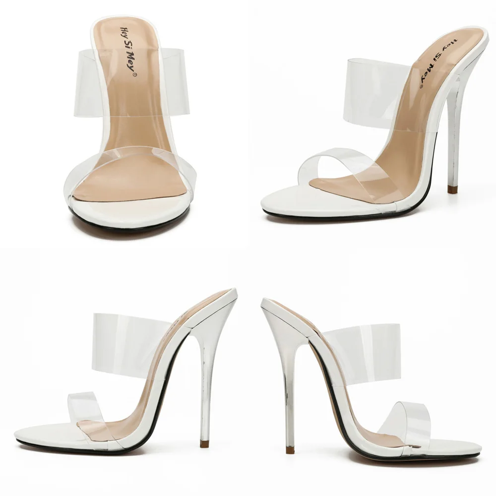 sexy Transparent PU Sneakers sandals for womens high Thin Heels 13cm girls stripper shoes female's Character shoe Selling New