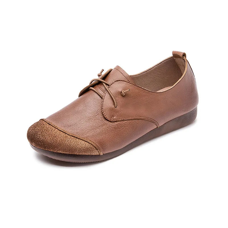 

Vintage genuine leather ballerina dance shoes for women loafers autumn 2021 fashion arrival round toe ladies flats