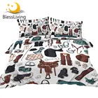 BlessLiving верховой езды пододеяльник набор удила покрывало рыцарь форма Постельное белье Сапоги для верховой езды постельного белья, Прямая поставка, комплект из 3 предметов