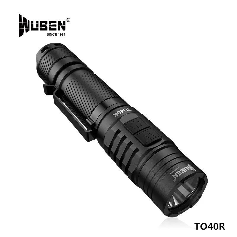 Wuben TO40R Flashlight Flashlight Micro USB Rechargeable 1200lm High Power Outdoor Flashlight Cree XPL with 18650 Battery