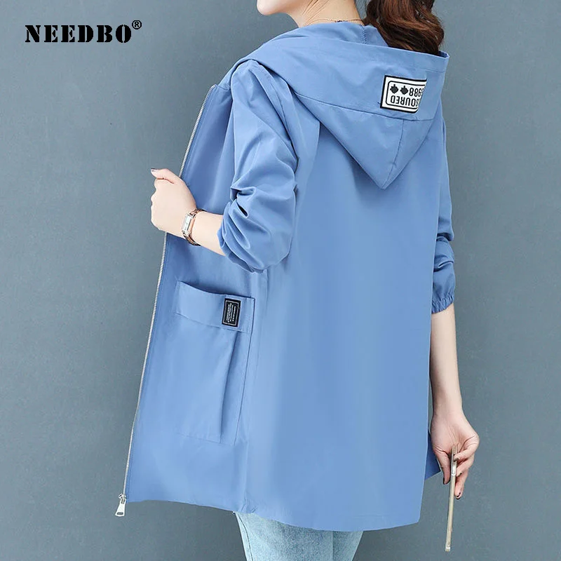 Ветровка Женская куртка средней длины новое весенне-осеннее пальто размера плюс