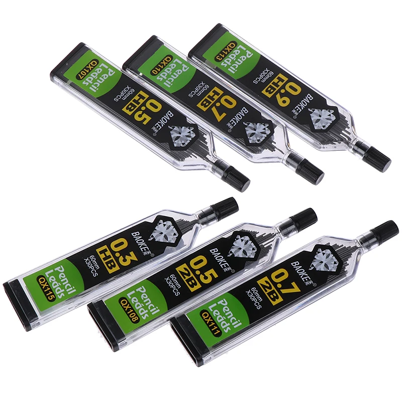 

6Boxes /180pcs HB 2B Automatic Pencil Holder Leads Thick Grade Handy Refills