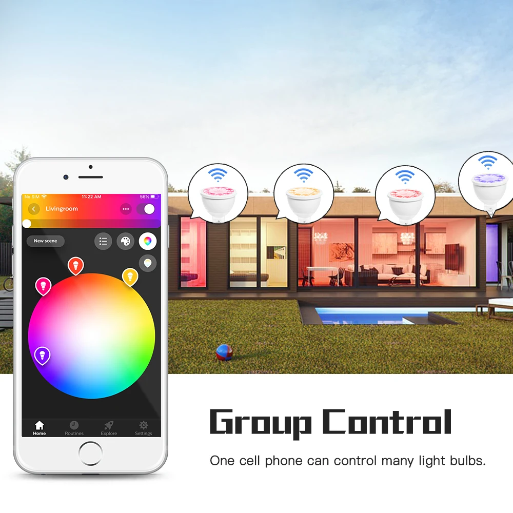 G светодиодный OPTO RGBCCT GU10 MR16 ZIGBEE ZLL RGB & двойной белый Цвет Светодиодный прожектор