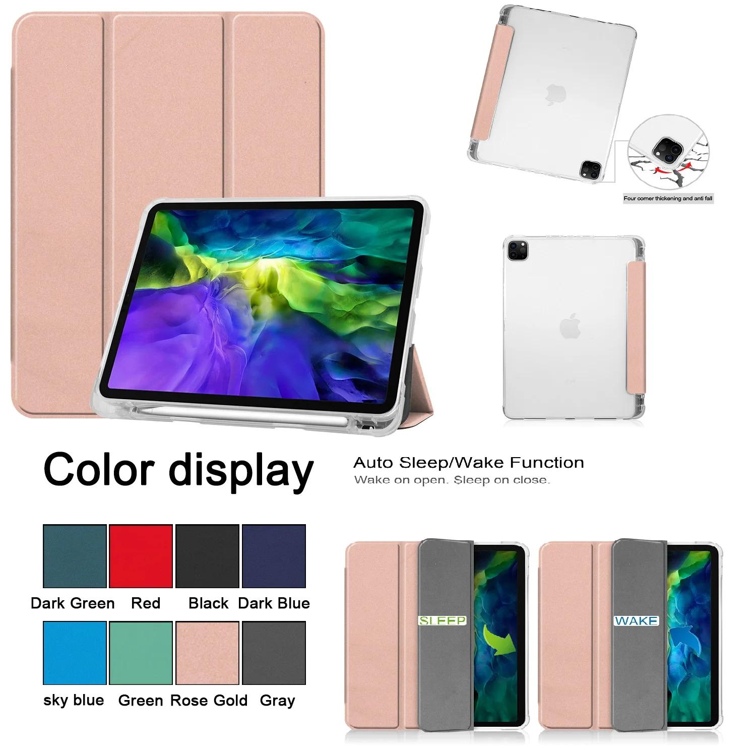 Складной чехол подставка для iPad Pro 11 2020 дюйма|Чехлы планшетов и электронных книг| |