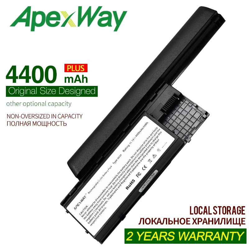 Аккумулятор ApexWay 4400 мАч для ноутбука Dell Latitude D630 D620 D631 JD775 JY366 KD491 KD489 KD492 KD494 KD495 NT379 PC764