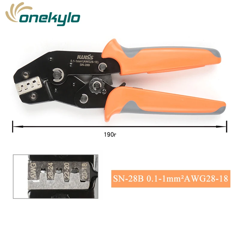 IWISS SN-28B IWISS обжимные инструменты для Dupont Профессиональный штырь 2,54 мм 3,96 мм терминал 28-18AWG 0,1-1.0мм мм² с проволочным электродом резки - Цвет: IWISS SN-28B