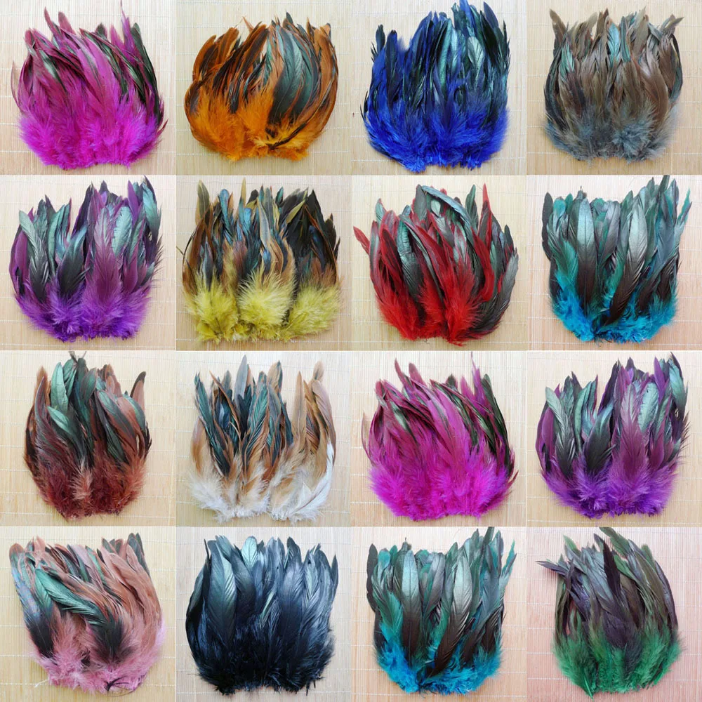 13 Colors 50Pcs Natural Retail Chicken Pheasant Feathers 12.5-20cm Beautiful Rooster Plume For DIY Crafts Decoration Accessories