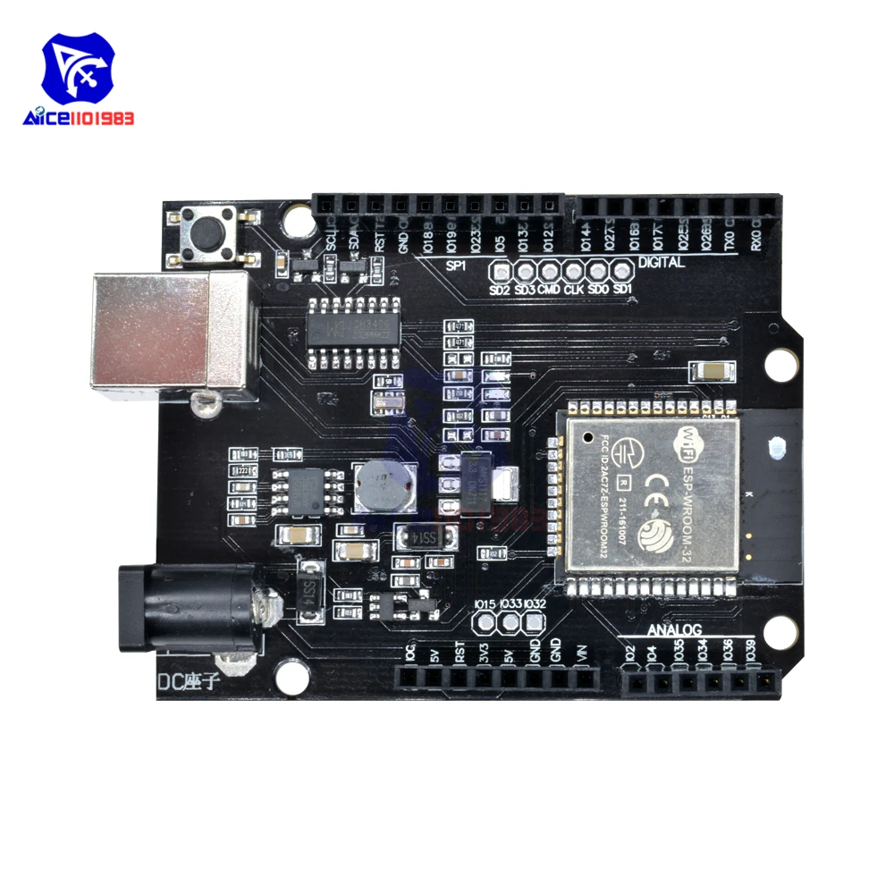 Плата расширения беспроводного интерфейса diymore WeMos D1 ESP32 WiFi Bluetooth CH340 USB Тип B для