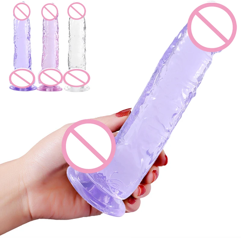 Кристально прозрачный мягкий фаллоимитатор взрослых анальная стимуляция