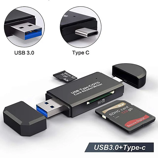 USB3.0 Type C SD Card Reader USB C Card Reader 3 In 1 USB 2.0 TF/Mirco SD Smart Memory Card Reader Type C OTG Flash Drive Cardreader Adapter - Цвет: USB3.0 Type C