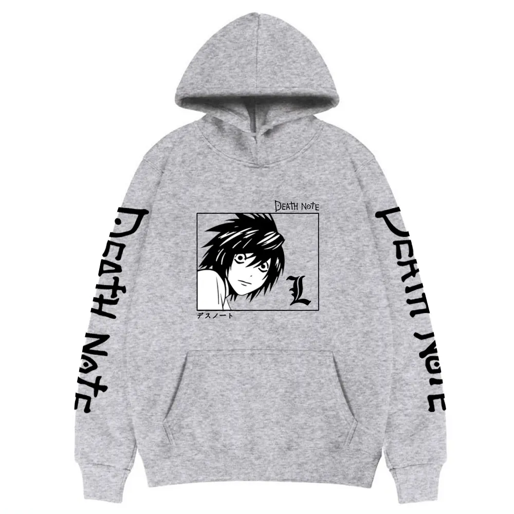 

Anime Death Note Yagami Light Hoodie Pattern Print Sweatshirt Japanese Clothing Streetwear Unisex Oversized EU Size Pullover