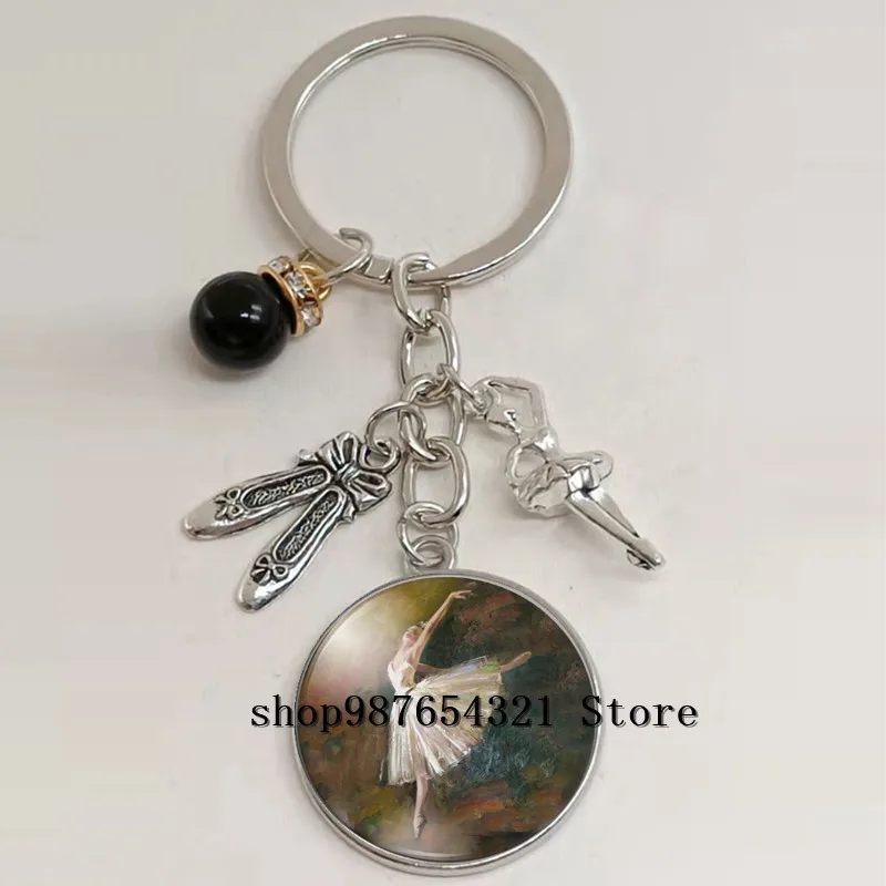 Модный брелок для ключей с красивой танцующей девушкой круглая подвеска-кабошон