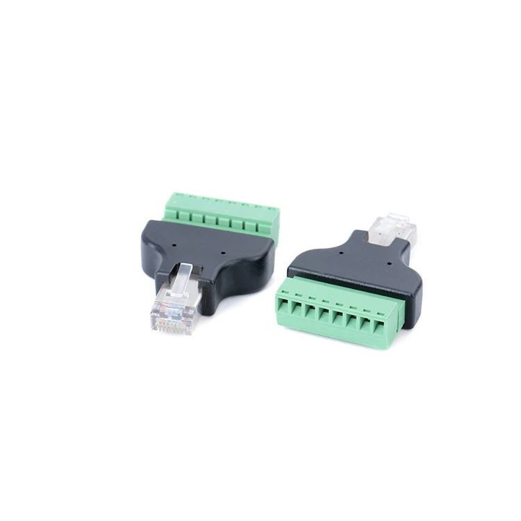 

2pc/lot Networking Ethernet RJ45 Female To 8Pin Screw Terminal Connector Adapter Cable For CCTV Digital DVR