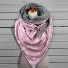 Женский мягкий шарф на пуговицах с принтом, повседневные Теплые шали и палантины, женский зимний шарф, наружный головной убор, шейный шарф, палантины