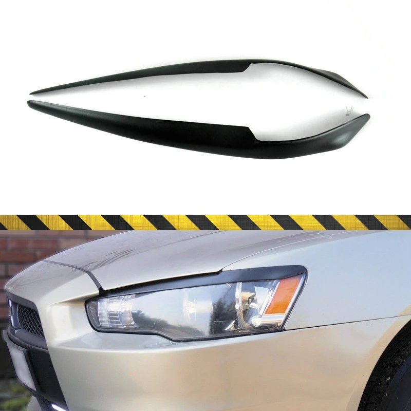 

Car Headlight Eyebrow Cover Trim Head Light Lamp Eyelids Styling for Mitsubishi Lancer 10 2007-2012