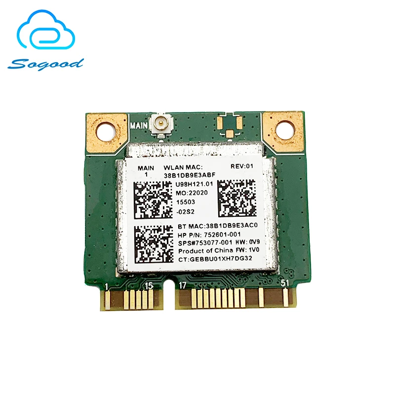 Беспроводная сетевая карта Wi-Fi bluetooth 4 0 для Realtek RTL8723BE 802.11AC b/g/n MINI PCI-E SPS 753077-001 HP 340 350 |