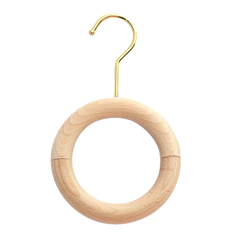 

Деревянная вешалка для колец магазин одежды вращающийся на 360 градусов S-образный Круглый шарф кольцо многофункциональный держатель для га...