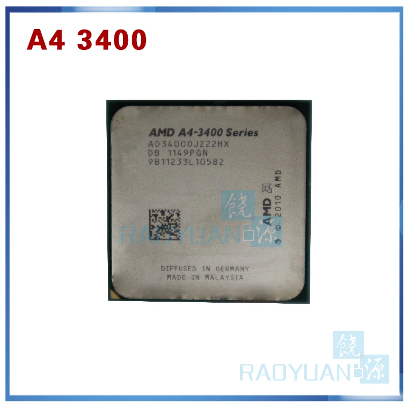 AMD a-серия A4 3400 A4-3400 2,7 ГГц 65 Вт двухъядерный процессор AD3400OJZ22HX разъем FM1