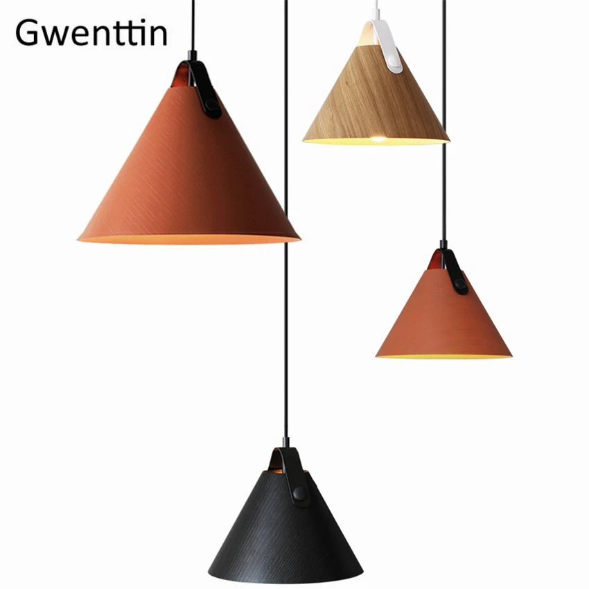 Скандинавские деревянные подвесные светильники современная светодиодная