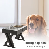 adjustable dog bowls stand raised with stainless steel bowls adjusts to 3 heights for medium large dogs and pets e7