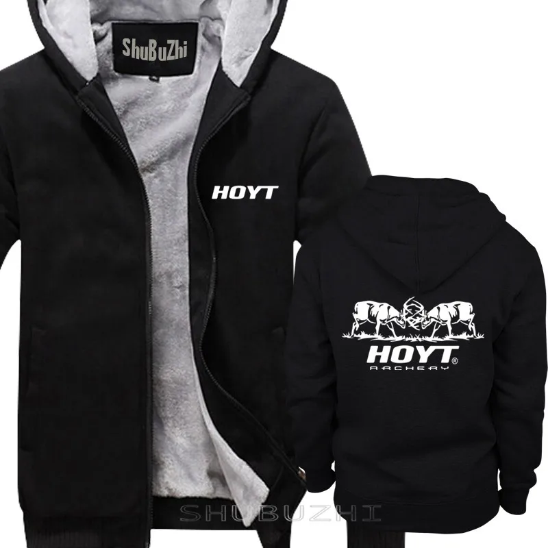 thick black Hoyt стрельба из лука бои Бакс черное мужское теплое пальто повседневная толстовка с капюшоном мужской бренд толстовки евро размер sbz5659 - Цвет: thick black