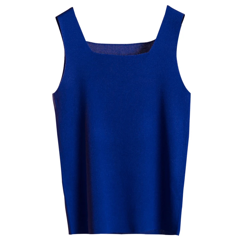 Корейский Повседневный новый вязаный Топ на бретельках Женский Летний жилет