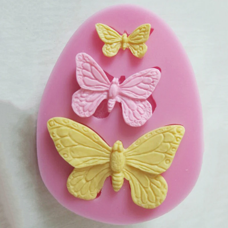 

Three Butterflies Silicone Molds Chocolate Fondant Cake Silicone Molds Kitchen Baking Tools Cake Decorating Tools