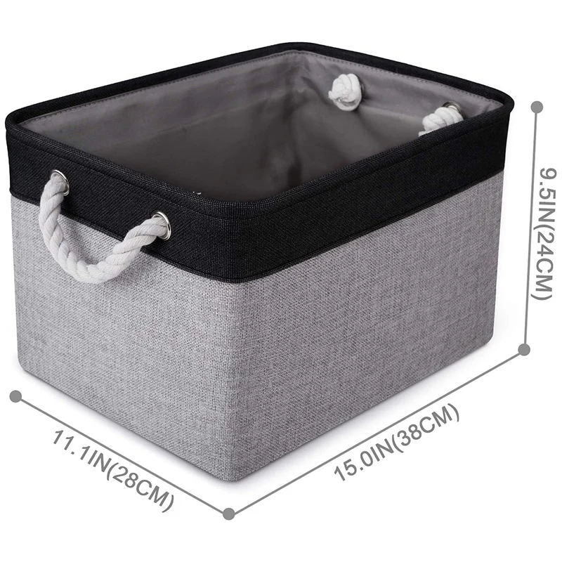 Корзины для хранения [3 упаковки] складные ящики холста игрушек обувь