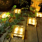 Квадратный светодиодный светильник на солнечной батарее, уличная лампа для дорожек с ледяным кирпичом, освещение для ландшафта, садовая декоративная лампа для газона, для двора, коридора, улицы, лестницы