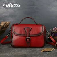 volasss luxury designer red genuine leather womens shoulder bag fashion handbags for women cow leather handbag crossbody bags