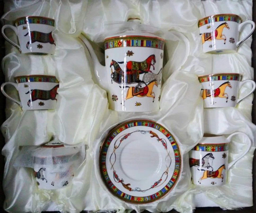 Horse Bone China фарфоровые чашки для кофе посуда кофейный молочный сахар опционально|set