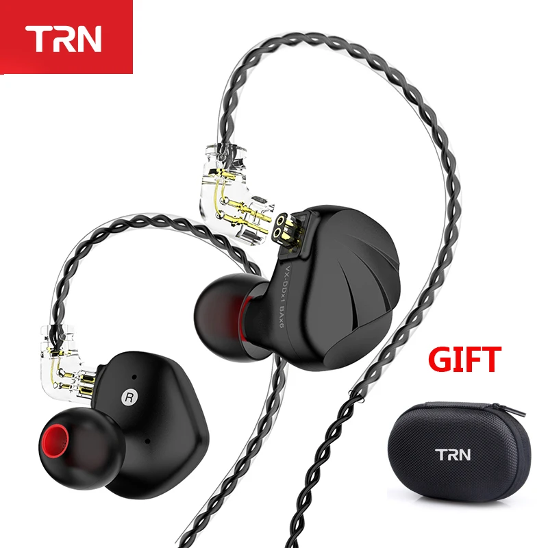 

Наушники-вкладыши TRN VX 6BA + 1DD, металлические, с затычками