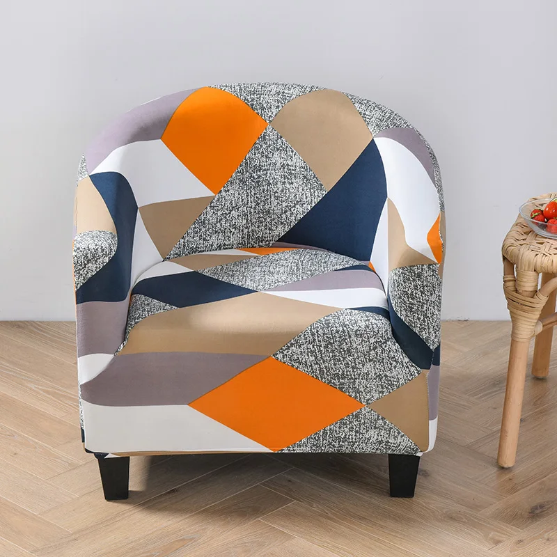 

Club Chair Slipcover Stretch Armchair Covers Printed Tub Chair Cover Sofa Cover Spandex Couch Covers for Bar Counter Living Room