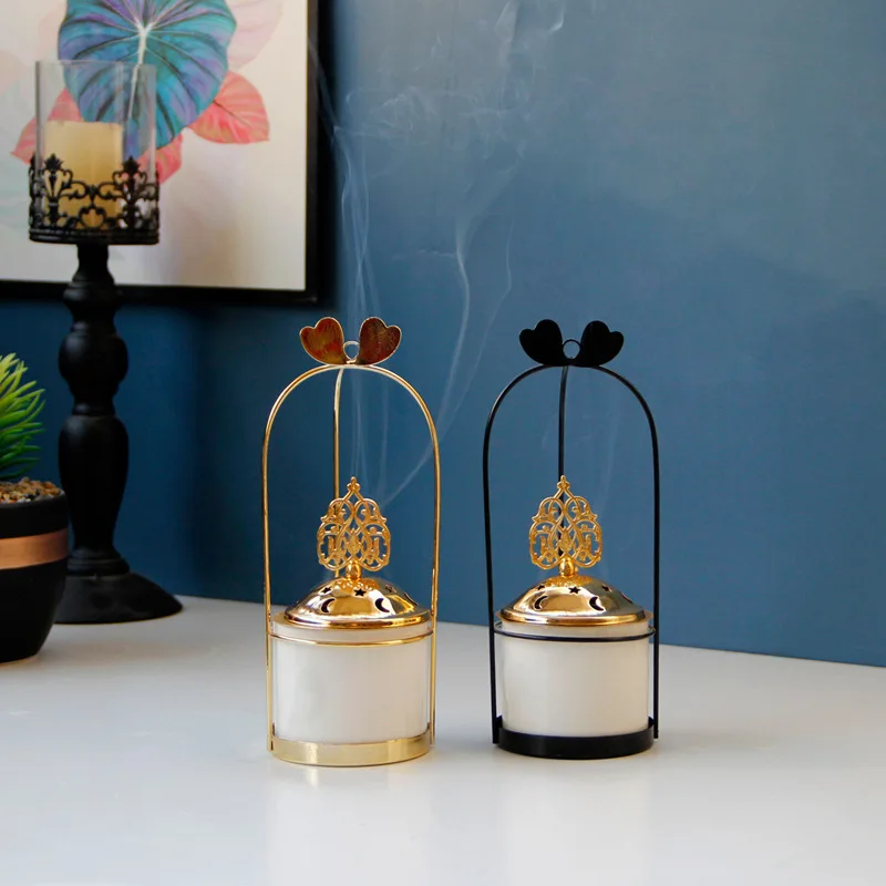 

Home Fragrance Stand Incense Cones Holder Small Burner Incense Cones Stand Gold Color Nordic Backflow Incense Burner