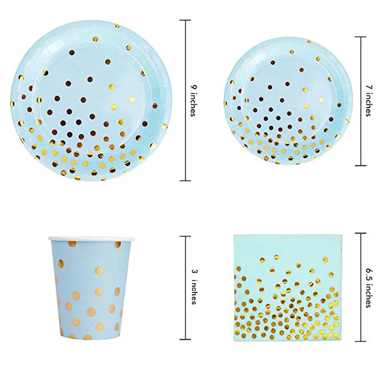 Вечерние небесно-голубого цвета одноразовая посуда Вымпел для девочек на день