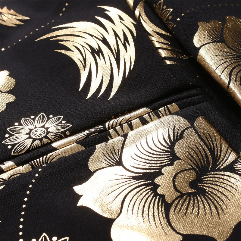 

Men's Trendy Fashion Bronzing Printing Business Formal Dress Performance Dress Wedding Single Suit Jacket Luxury Slim Fit