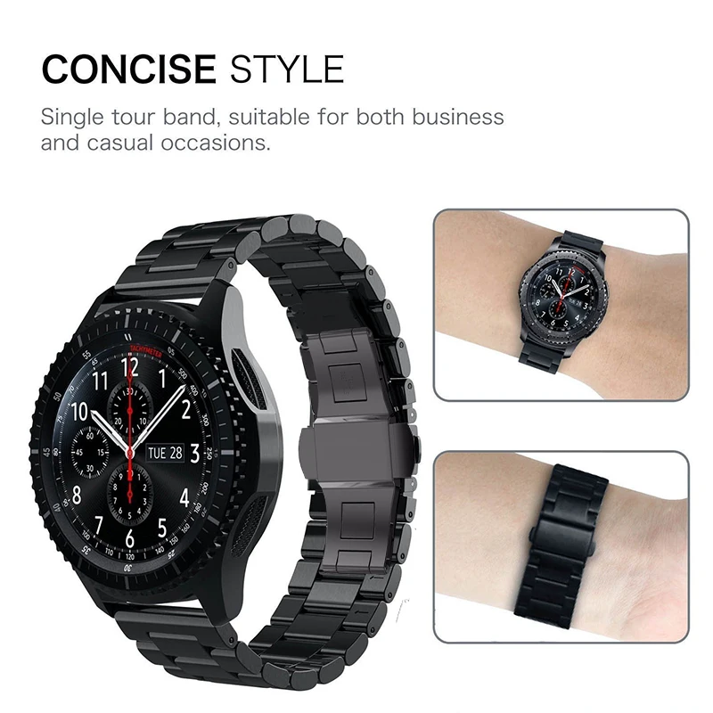 

For Samsung galaxy watch 3 45mm Strap Stainless Steel watchbands Sport Bracelet 22mm For galaxy watch 46mm Gear S3 Watch band