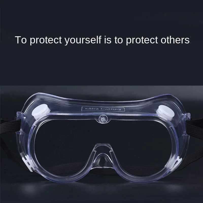 

Safety Goggles Fully Enclosed Transparent Lens Goggles Eye Protective Glasses Anti-Fog Antisand Dust Resist UV Light