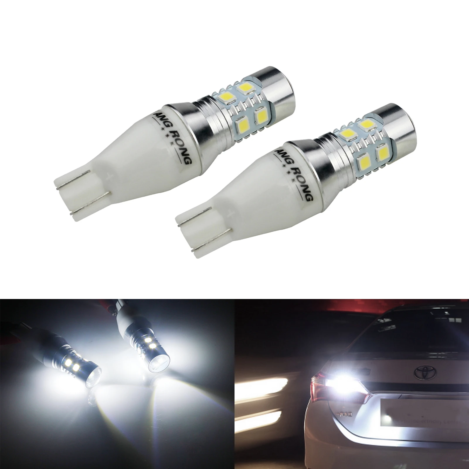 Светодиодная лампа ANGRONG 2x955 921 T15 168 W16W 10 внутренняя задняя подсветка ДХО (CA321)|led light
