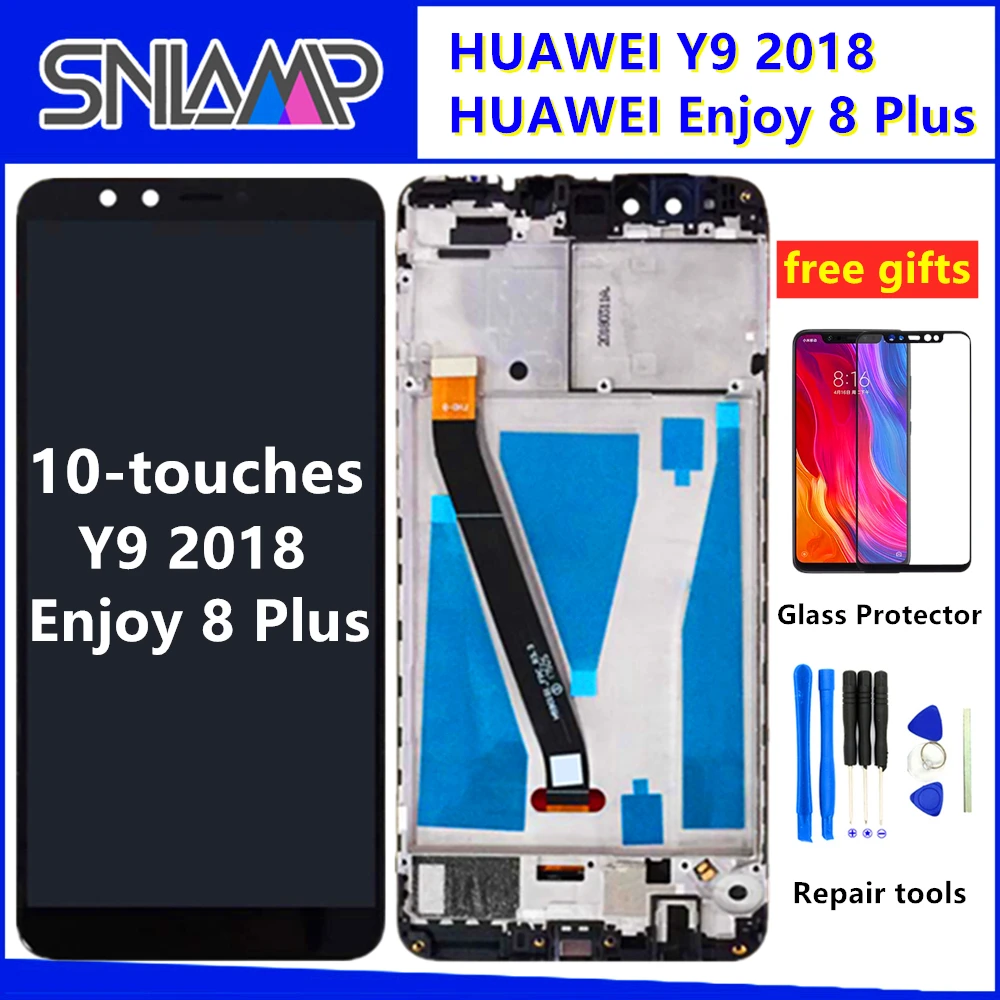 Оригинальный ЖК дисплей для huawei Y9 2018 кодирующий преобразователь сенсорного