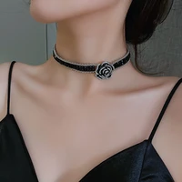fashion design flower crystal necklace retro style temperament necklace pendant female