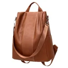 Женский кожаный рюкзак с защитой от кражи, винтажная Вместительная дорожная сумка на плечо, школьные ранцы для девочек