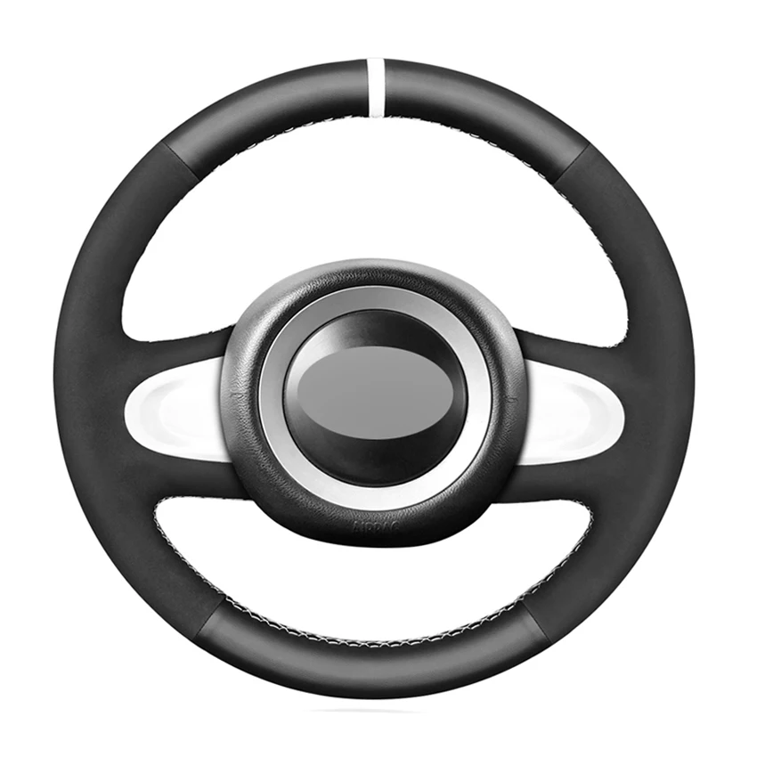 

Black Artificial Leather Suede Car Steering Wheel Cover for Mini Cooper Coupe countryman Roadster Clubman 2009-2013 (2-Spoke)