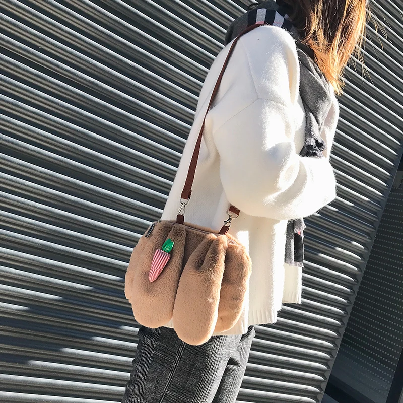 Женская милая сумка из искусственного меха модная брендовая дизайнерская