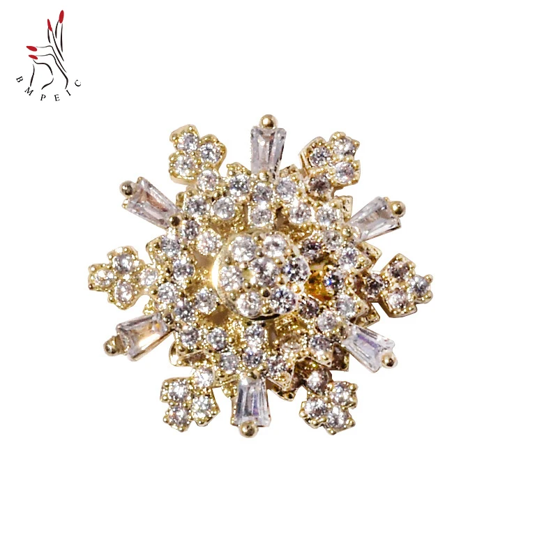 

Nail Art 3D Jewelry Zircon Rotating Snowflakes Metal Charms DIY Japanese Style Glitter Diamond Decorations High Quality Crystal