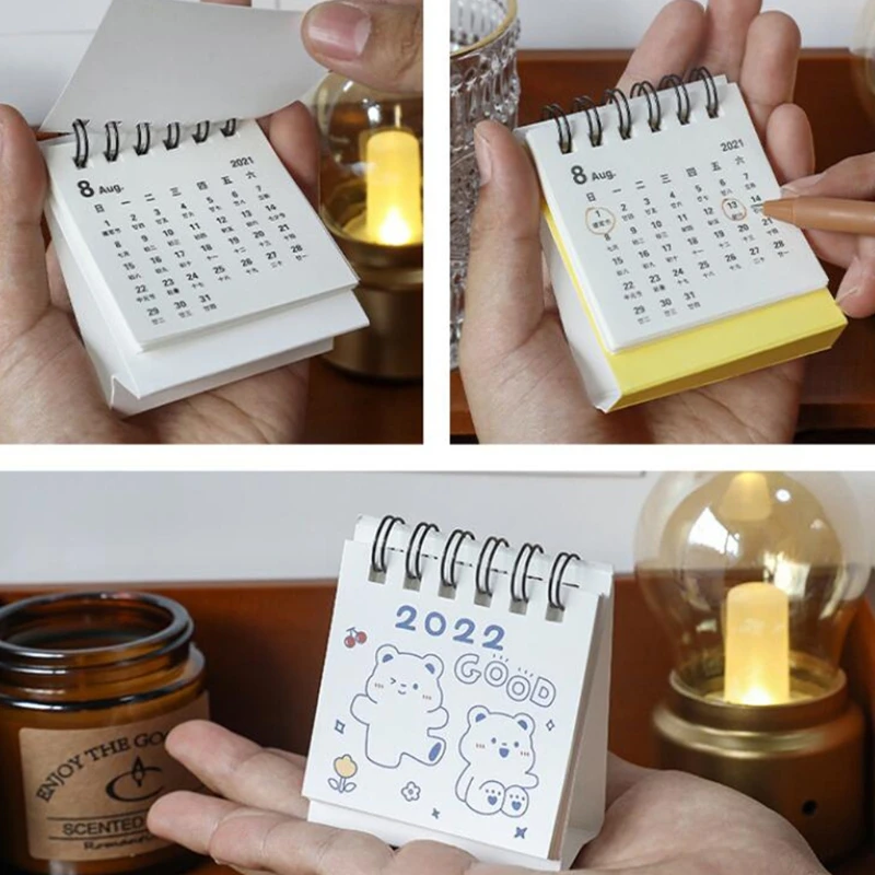 

Mini Cartoon Desktop Monthly Calendar ( 2021.8-2022.12 ) with Solar Terms Lunar Dates Ideal for Teacher Student Drop shipping