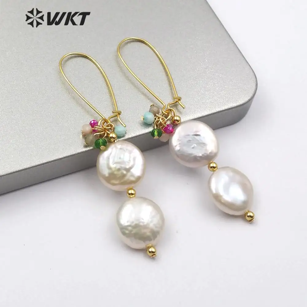 Вес-E576 Горячая распродажа! Женские серьги из натурального камня и жемчуга летние