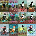 Набор для алмазной живописи 5D сделай сам, картина с мультяшными животными, кошками, полноразмерная и круглая Алмазная вышивка крестиком, мозаика для домашнего декора