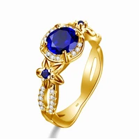 szjinao real 925 sterling silver 18k gold rings natural gemstone designer fine jewelry sapphire ring for women with diamond best