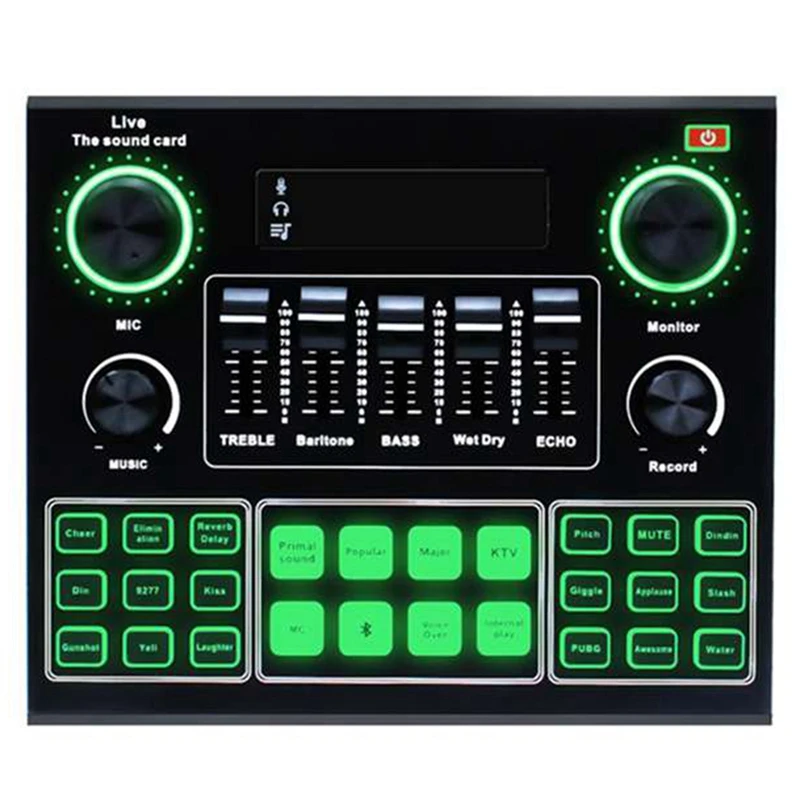 

Bluetooth V9 Sound Card USB Headset Web Radio Real-Time Sound Card Singing Sound Card Universal Audio for Phone Computer